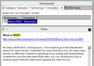 RSSOwl category search results example